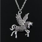 Silver Tone Horse Pendant Necklace