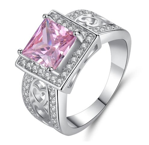 Pink CZ Crystal Ring