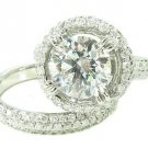 Platinum 4.10ct Prong Diamond Engagement Ring Set