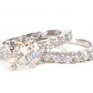 Platinum 4.05ct Prong Diamond Engagement Ring Set
