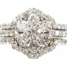 14k Gold 1.90 ct Sunflower Diamond Engagement Ring Set