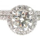 14k Gold 2.44 ct Prong Halo  Diamond Engagement Ring Set
