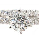 18k Gold 1.63 ct Prong Diamond Engagement Ring Set