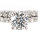 Platinum 4.10 ct Prong Diamond Engagement Ring Set