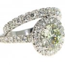 Platinum 3.35 ct Prong Halo Diamond Engagement Ring Set