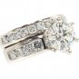 Platinum 1.75 ct Diamond Round Cut Prong Wedding Ring Set