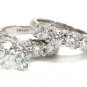 18k Gold 3.65 ct Illusion Set Ring Engagement Ring Set
