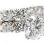 18k Gold 3.65 ct Illusion Set Ring Engagement Ring Set