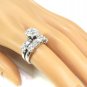 18k Gold 3.65 ct Illusion Set Ring Engagement Ring Set