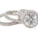 Platinum 3.95 ct Prong Diamond Engagement Ring Set