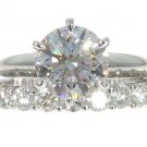 Platinum 2.50 ct Prong Diamond Engagement Ring Set