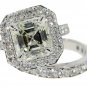 Platinum 5.50 ct Emerald Cut Diamond Engagement Ring Set