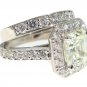 Platinum 5.50 ct Emerald Cut Diamond Engagement Ring Set
