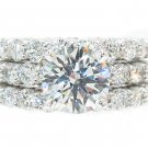 18k Gold 5.50 ct Prong Diamond Engagement Ring Set