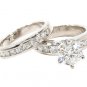 Platinum 1.75 ct Diamond Round Cut Wedding Set