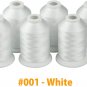 Simthread 6 Polyester White Machine Embroidery Threads 1000M(1100Yards) for Brot