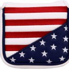 USA Stars and Stripes Square Mallet Shaped Magnetic Closure Golf Putter Head Cov