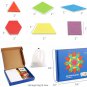 GEMEM 155 Pcs Wooden Pattern Blocks Set Geometric Shape Puzzle Kindergarten Clas