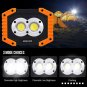 LED Work Light Rechargeable with USB Port, 2X COB Light 20W 1000 Lumen Portable