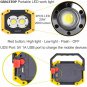 LED Work Light Rechargeable with USB Port, 2X COB Light 20W 1000 Lumen Portable