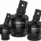 LEXIVON Premium Impact Universal Joint Socket Swivel Set | 3-Piece Ball Spring