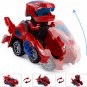 Refasy Transforming Dinosaur LED Car Deformation Car Robot Vehicle Toys for Kids