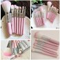 7 Pcs Pro Makeup Brushes Set Kit Eyeshadow Foundation Brush Pink Make Up