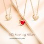 CDE Tiny Gold Initial Heart Necklace 925 Sterling Silver Pendant Rose Gold Plate