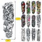 18 Pcs Full Arm Temporary Tattoo Stickers, Waterproof Temporary Tattoo,Black Bod
