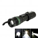 Aluminium Alloy Flat Focusing White Light Flashlight Camping Lamp Black