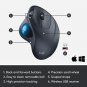 Logitech M570 Wireless Trackball Mouse &ndash; Ergonomic Design with Sculpted