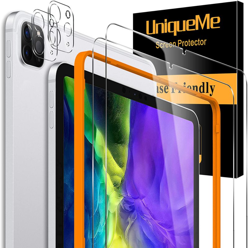 [4 Pack] UniqueMe 2 Pack Screen Protector and 2 Pack Camera Lens Protector for i