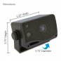 3-way Mini Box Speaker System - 3.5 Inch 200 Watt Weatherproof Marine Grade Moun