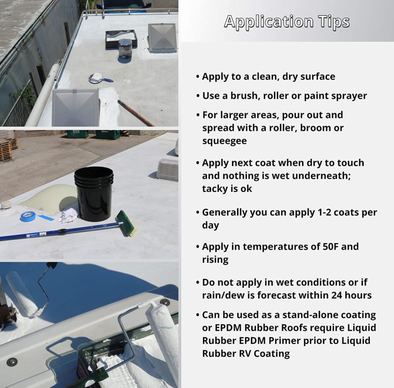 Liquid Rubber RV Roof Coating - Solar Reflective Sealant - Waterproof Liquid Rubber Rv Roof Coating Solar Reflective Sealant
