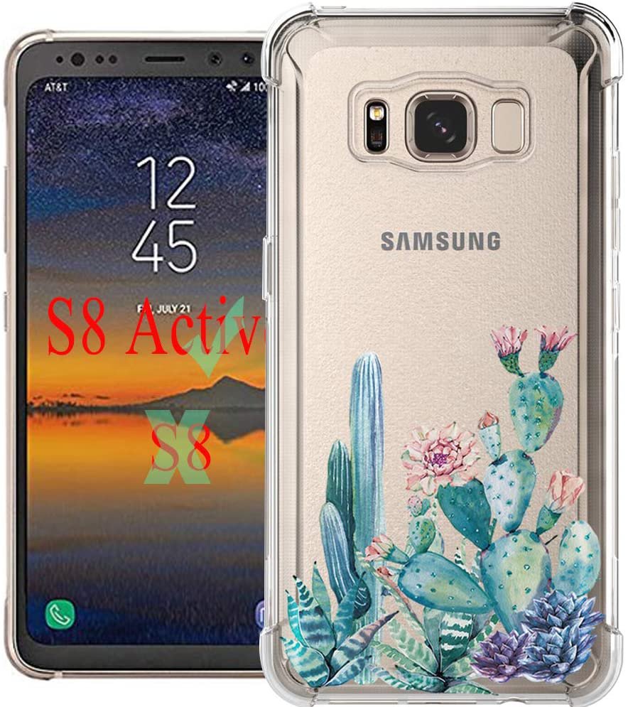 Galaxy S8 Active Case,Samsung Galaxy S8 Active Case with Flower,LUOLNH Slim Shoc