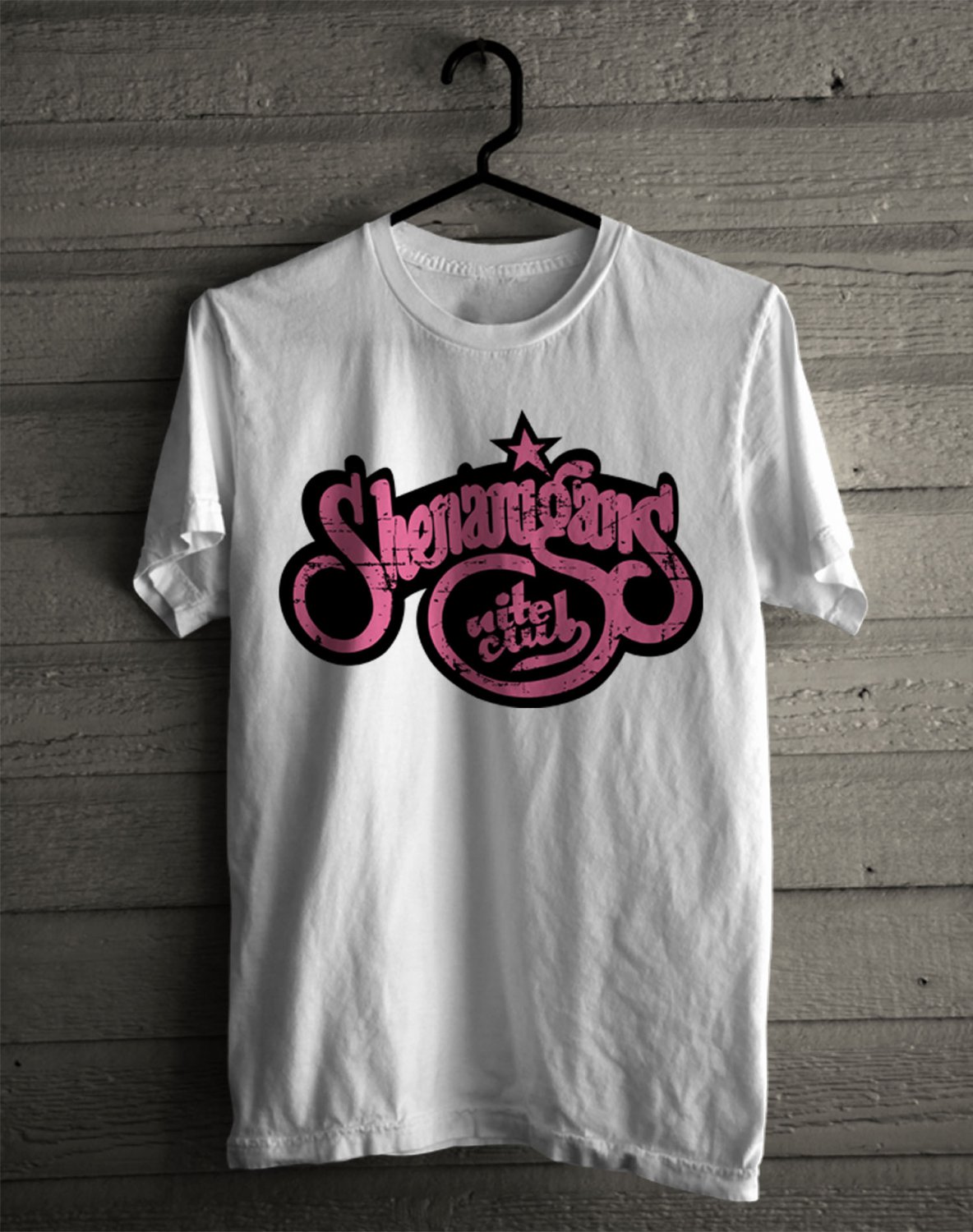 SHENANIGANS NITE CLUB GOOSE LOGO FRONT SIDE WHITE TSHIRT ADULT SIZE L