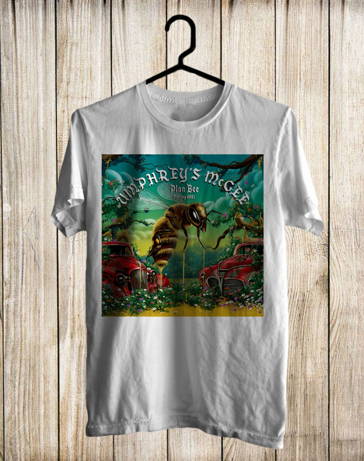SIZE L UMPHREY MCGEE PLAN BEE SPRING 2021 LOGO FRONT SIDE WHITE TSHIRT ADULT