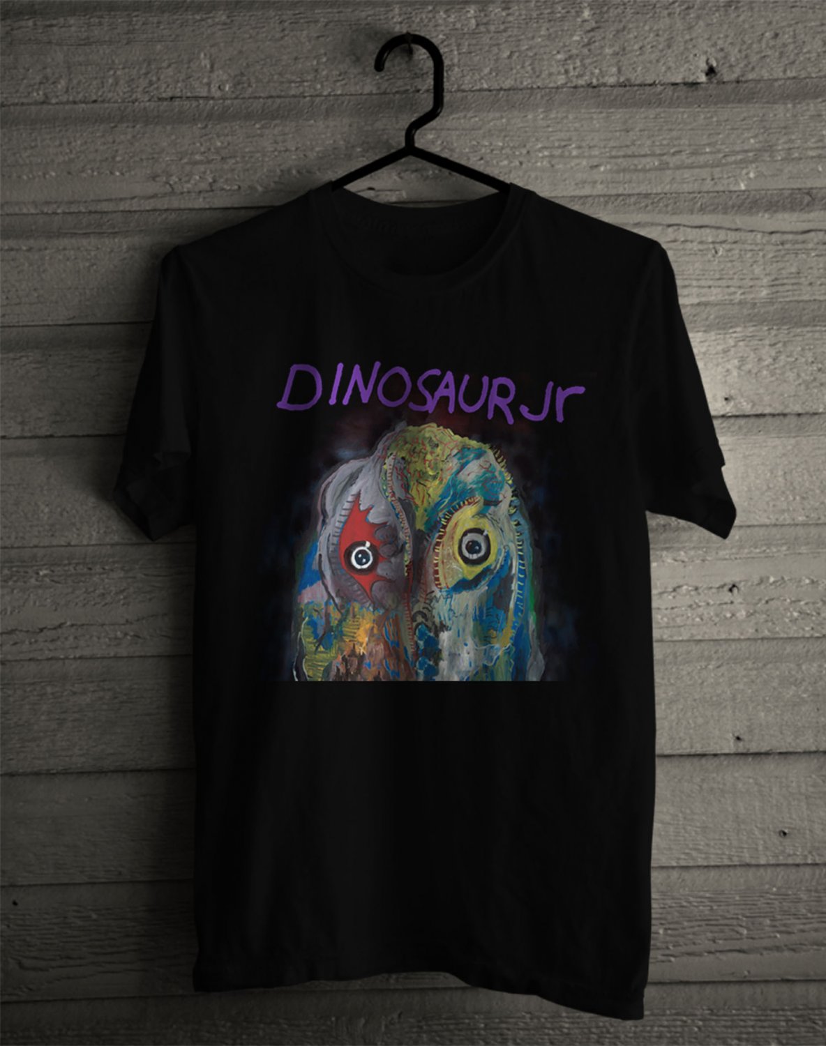SIZE 3XL DINOSAUR JR SWEEP INTO SPACE LOGO FRONT SIDE BLACK TEE SHIRT