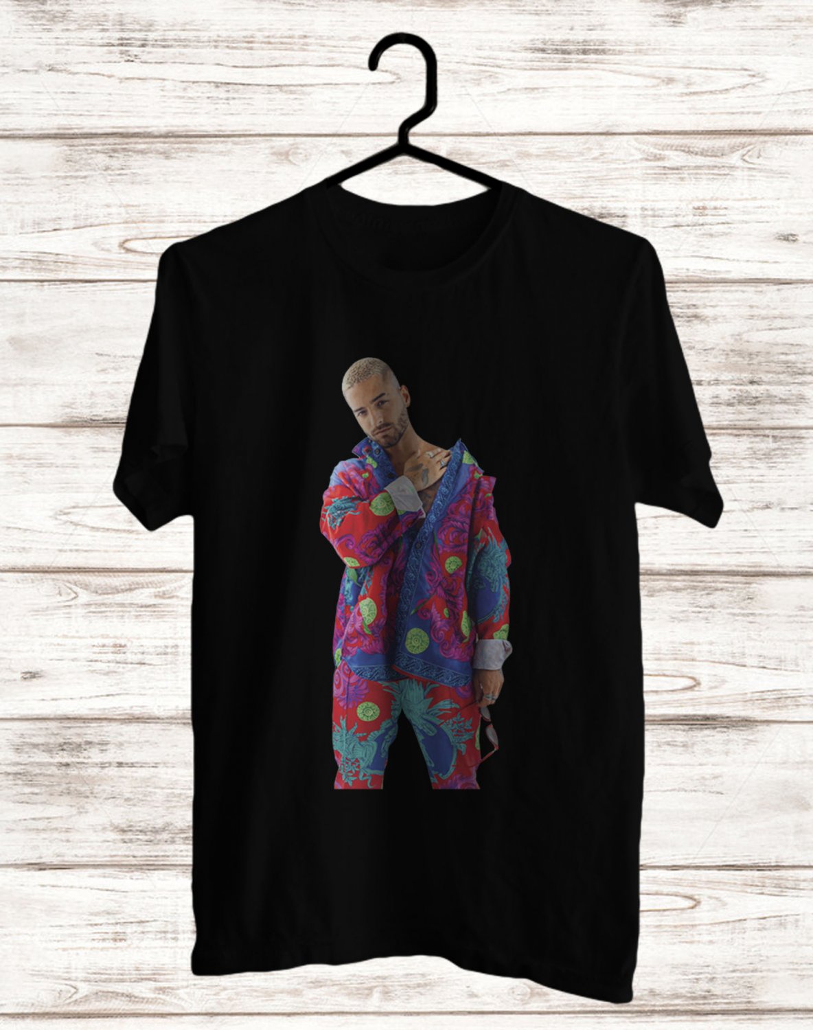 SIZE 4XL MALUMA STYLE FRONT SIDE BLACK TEE SHIRT