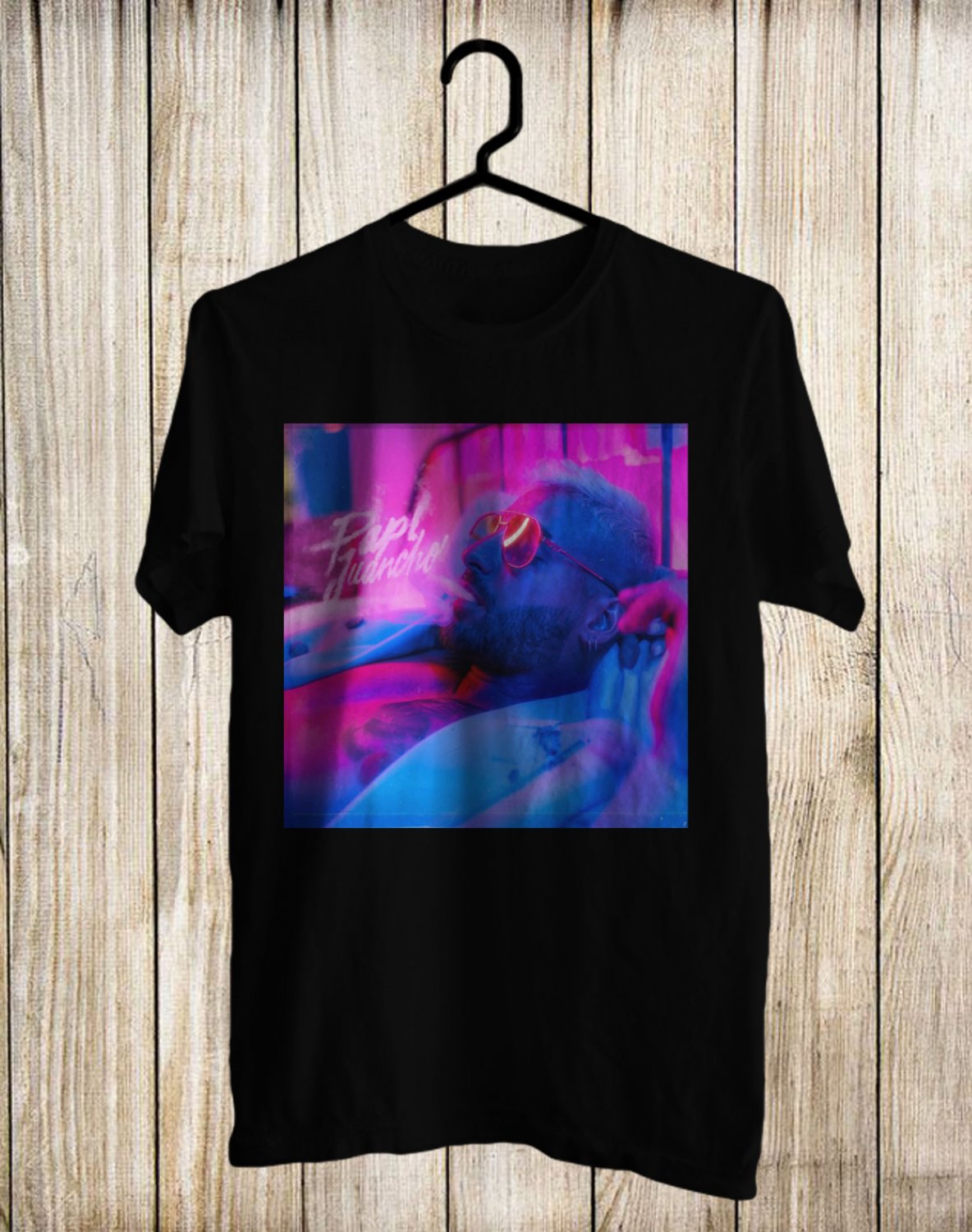 SIZE 5XL MALUMA PAPI JUANCHO FRONT SIDE BLACK TEE SHIRT V56