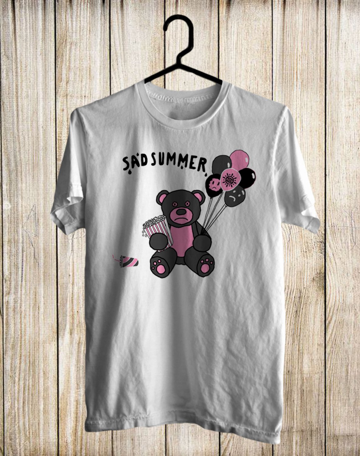 SIZE 5XL SAD SUMMER MUSIC FESTIVAL LOGO FRONT SIDE WHITE TEE SHIRT