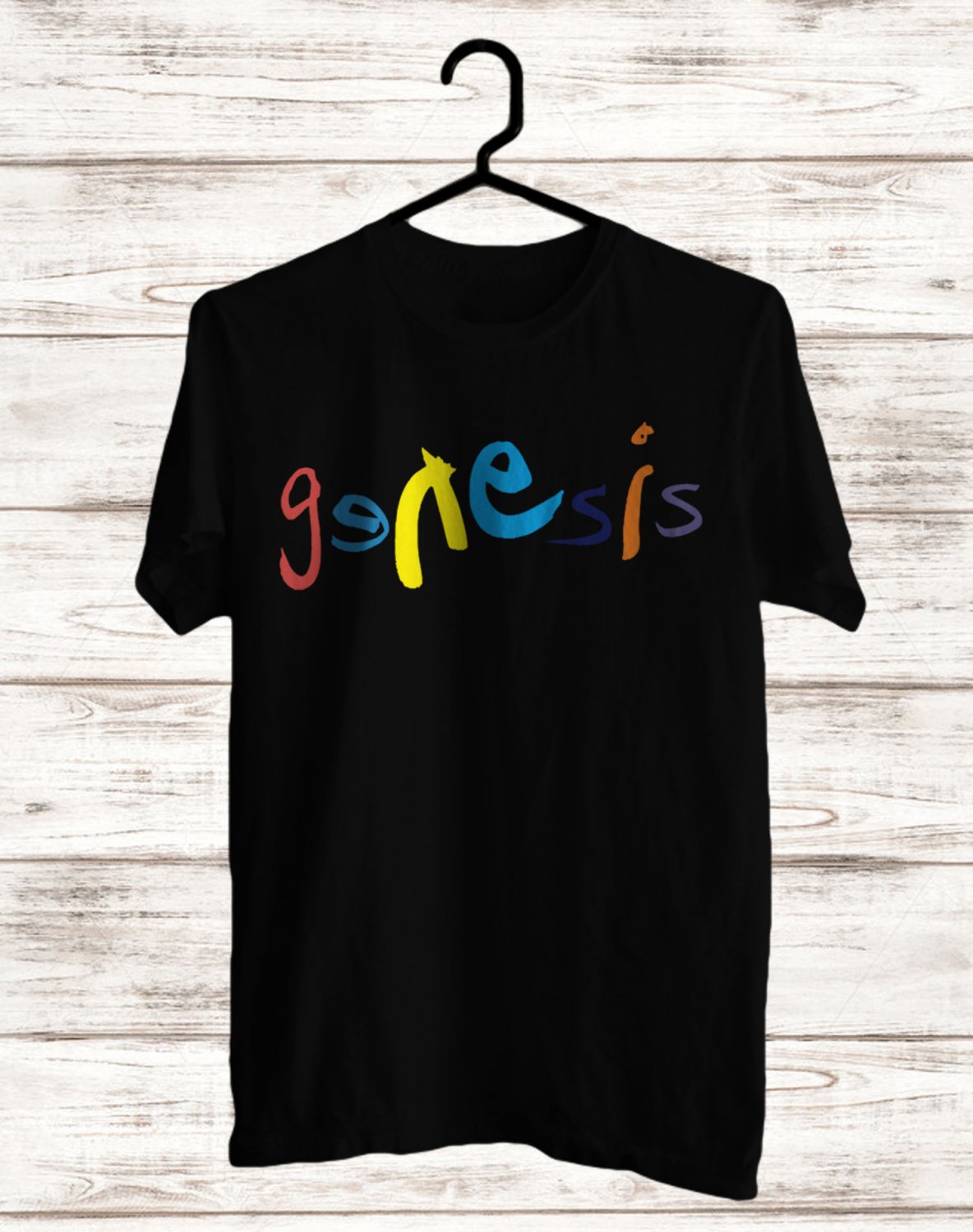 SIZE 4XL GENESIS LOGO REUNION TOUR FRONT SIDE BLACK TEE SHIRT