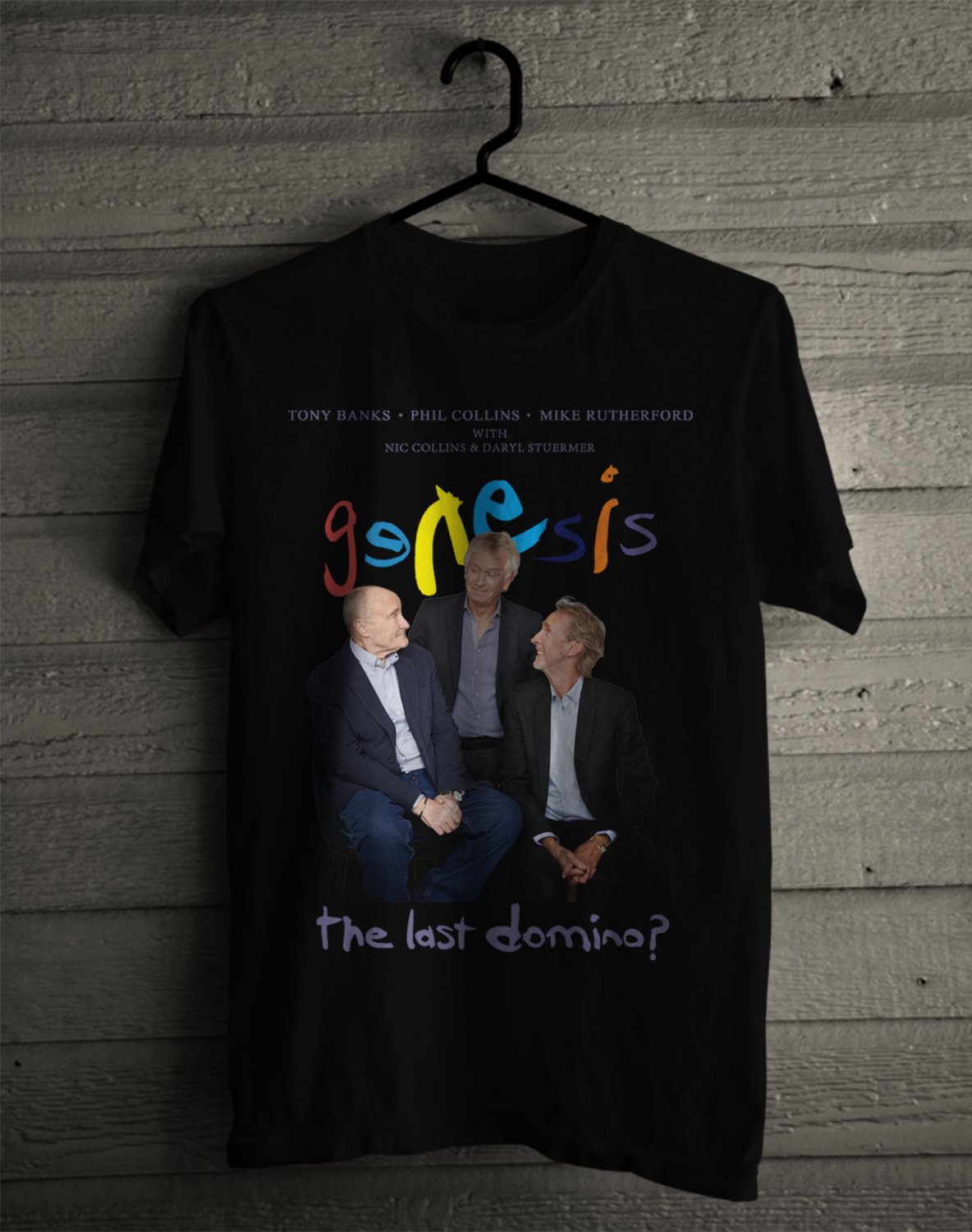 SIZE XL GENESIS THE LAST DOMINO TOUR 2021 N.AMERICAN FRONT SIDE BLACK TEE SHIRT