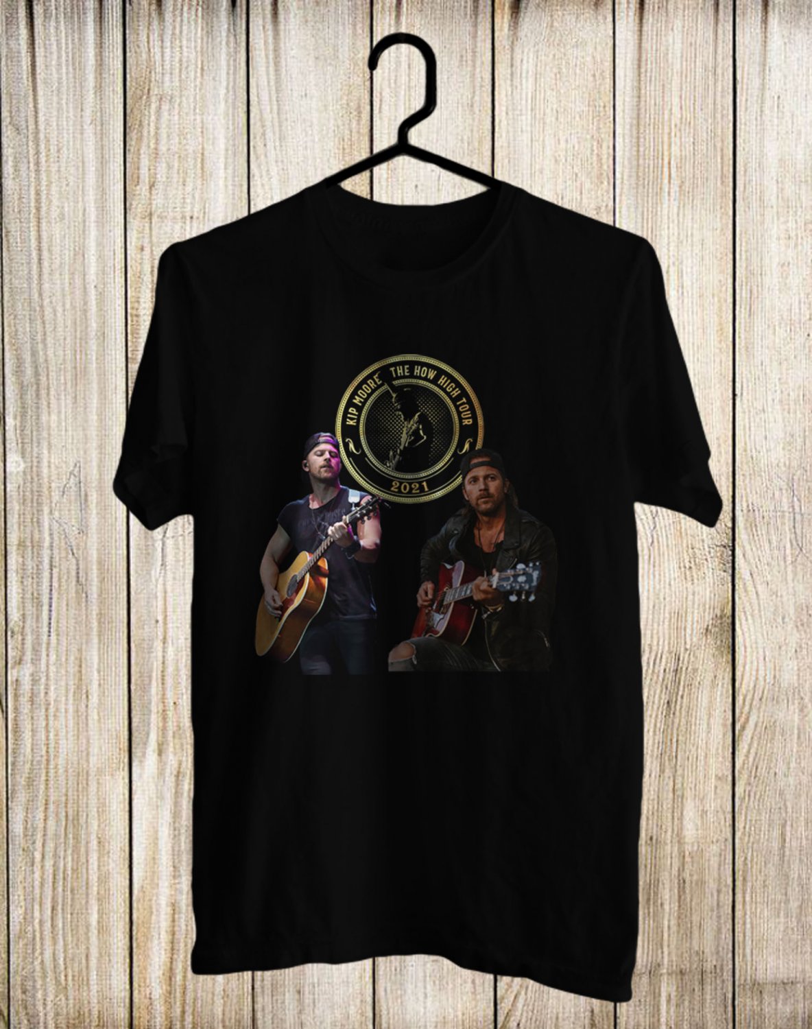 SIZE 2XL KIP MOORE THE HOW HIGH TOUR FRONT SIDE BLACK TEE SHIRT
