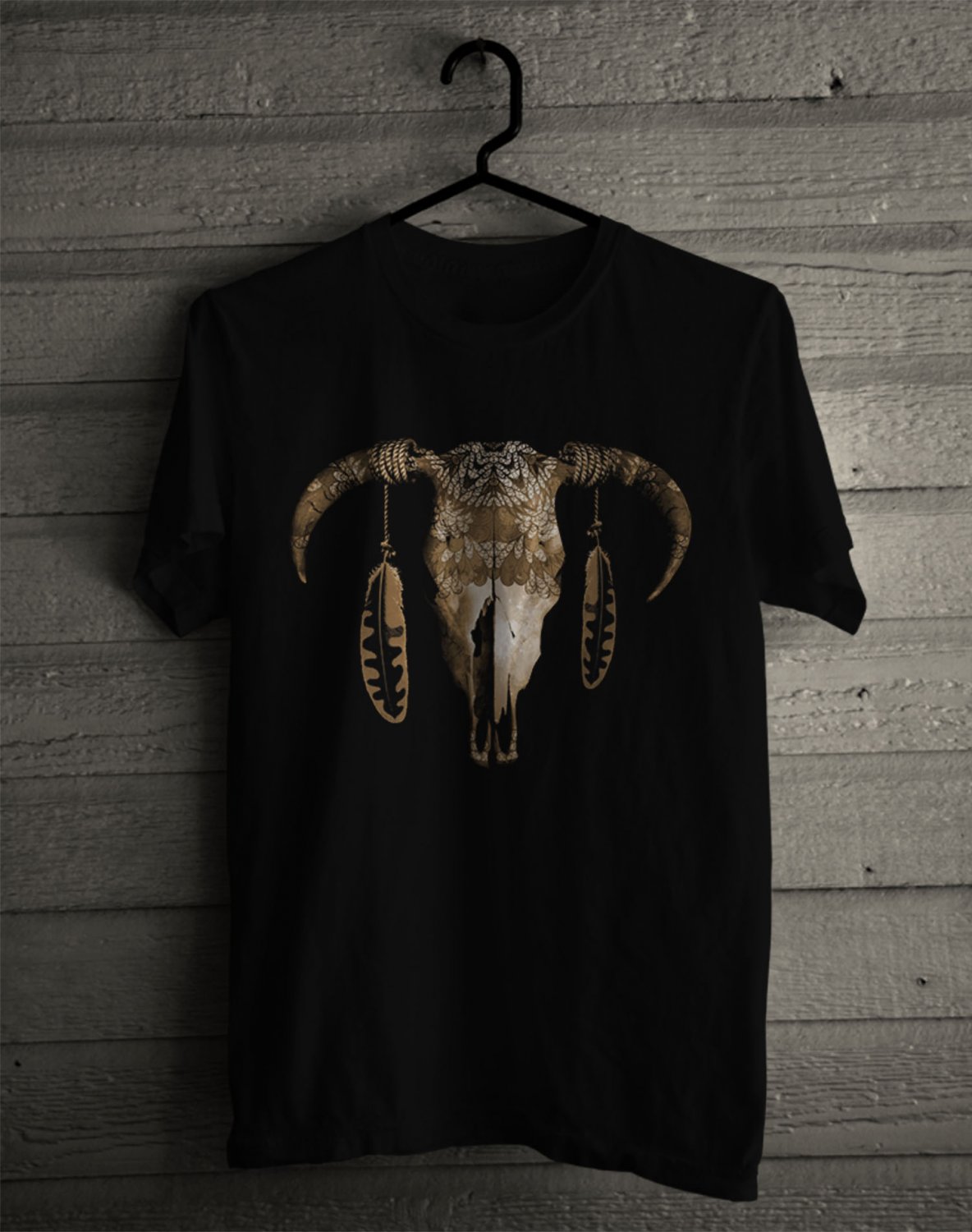 SIZE L KIP MOORE THE BULL LOGO FRONT SIDE BLACK TEE SHIRT
