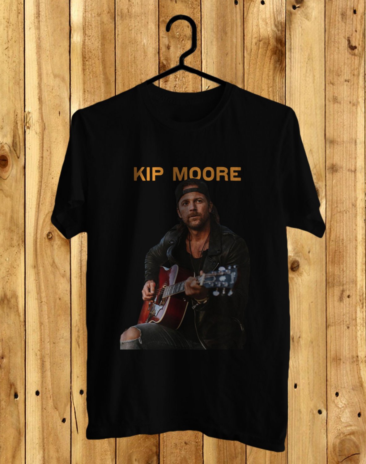 SIZE L KIP MOORE FRONT SIDE BLACK TEE SHIRT