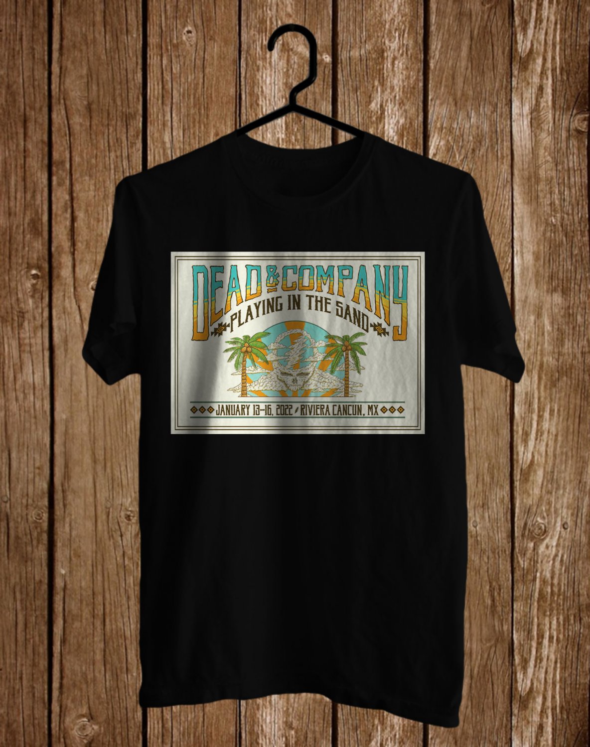 SIZE XL PLAYING IN THE SAND FESTIVAL 2022 FRONT SIDE BLACK TEE SHIRT