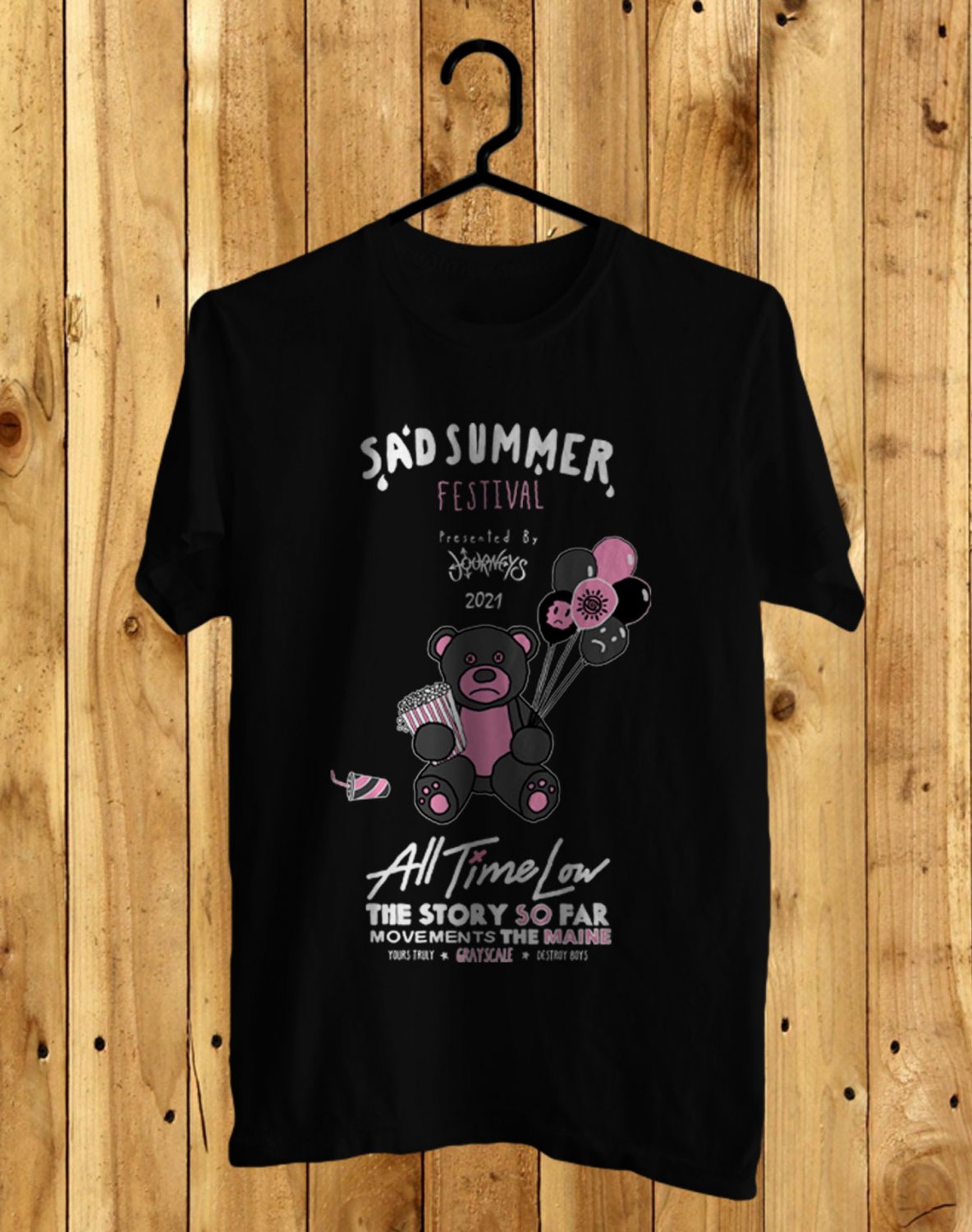SIZE M SAD SUMMER MUSIC FESTIVAL JULY 2021 FRONT SIDE BLACK TEE SHIRT