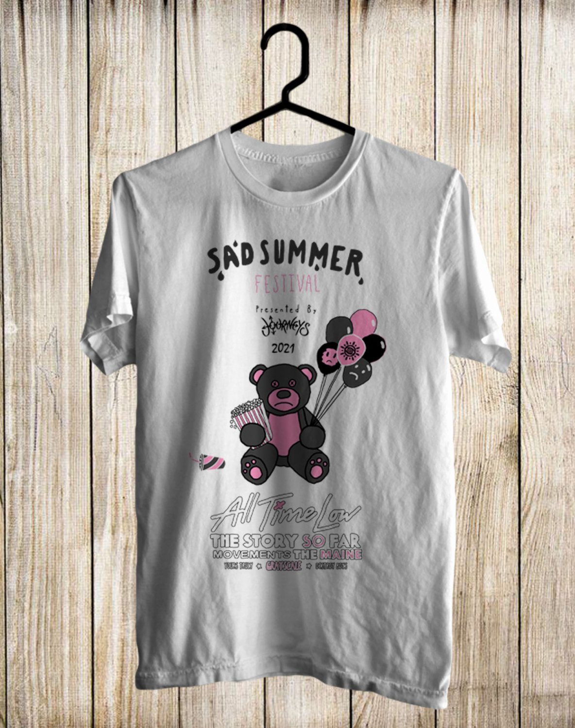 SIZE XL SAD SUMMER MUSIC FESTIVAL JULY 2021 FRONT SIDE WHITE TEE SHIRT