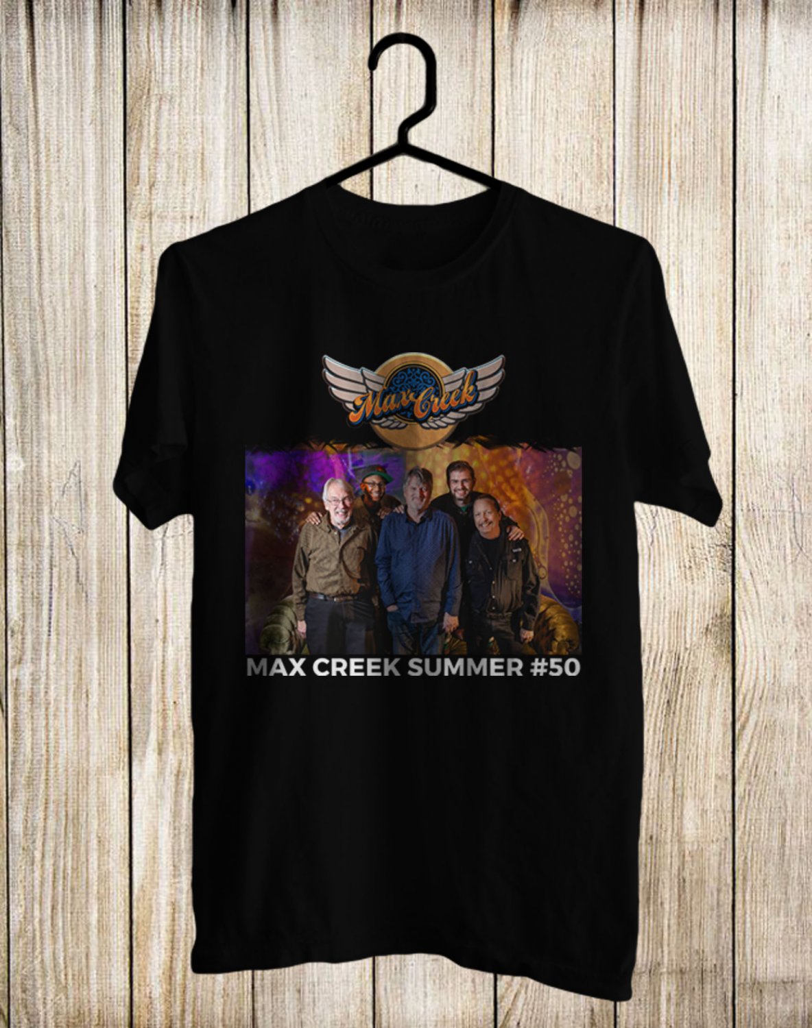 SIZE XL MAX CREEK 50TH ANNIVERSARY TOUR FRONT SIDE BLACK TEE SHIRT